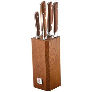 Load image into Gallery viewer, Amefa messenblok 5 delig in carbonized eshwood
