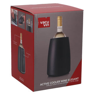 Load image into Gallery viewer, Vacuvin vacu vin wijnkoeler elegant zwart – wijnkoeler met uitneembaar koelelement – koelt in 5 minuten
