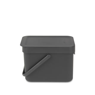 Brabantia sort go prullenbak - 6 liter - dark grey