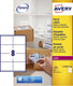 Verzendetiket avery block-out - 99 - 1 x 67 - 7mm wit doos 100 vel - 8 etiketten per vel