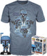 Funko star wars verzamelfiguur tshirt set pop! tee box the mandalorian blauw