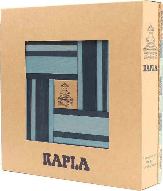 Kapla - kleur constructiespeelgoed - blauw - 40 plankjes