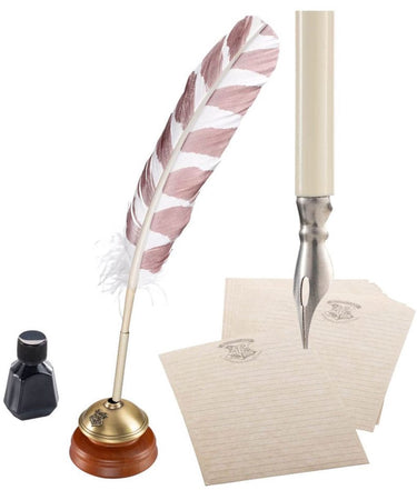 Noble collection harry potter replica hogwarts zweinstein writing quill met hogwarts zweinstein headed paper 31 cm replica: down-scaled