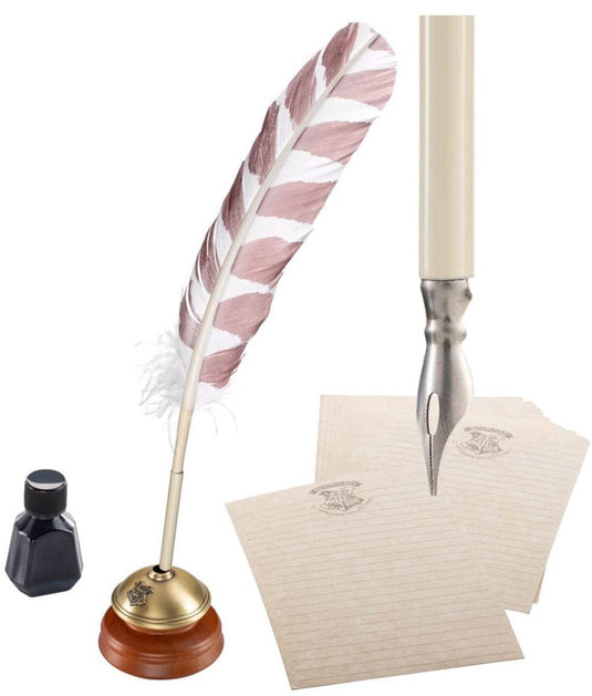 Noble collection harry potter replica hogwarts zweinstein writing quill met hogwarts zweinstein headed paper 31 cm replica: down-scaled