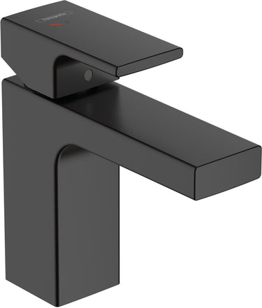 Hansgrohe vernis shape - wastafelmengkraan - ééngreeps bediening - met trekwaste - 100mm maat - mat zwart
