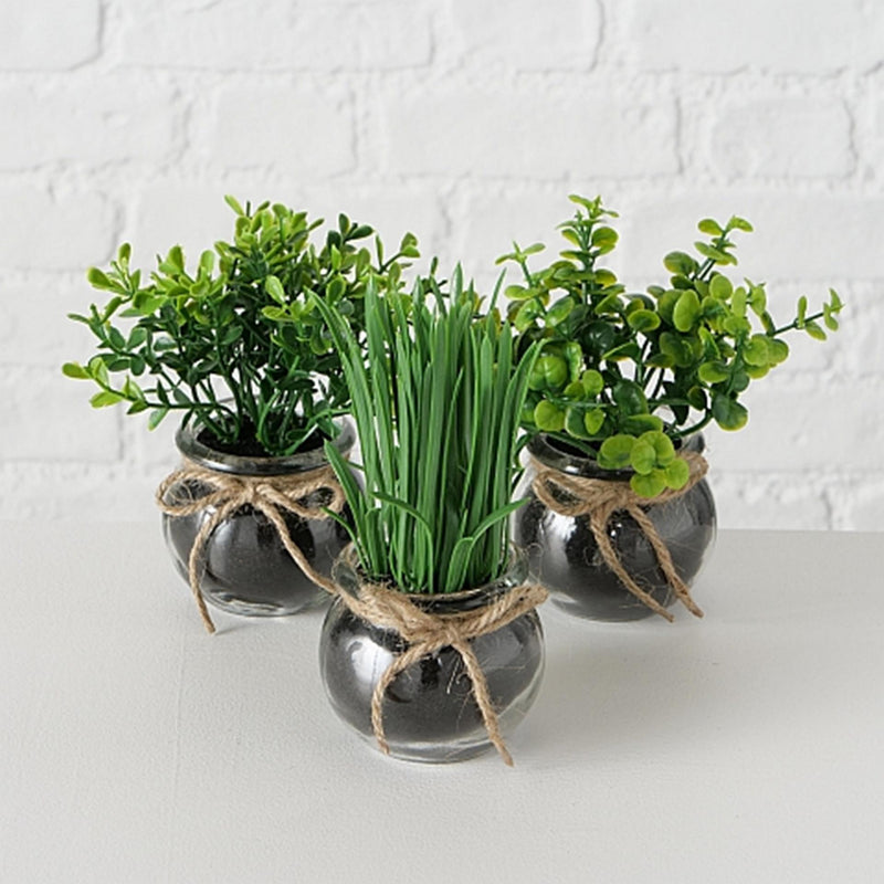 Load image into Gallery viewer, Boltze home kunstplant in glazen pot ø13x15cm
