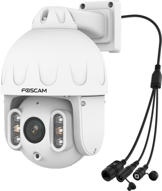 Foscam sd8ep beveiligingscamera - 4k 8mp - spotlights - ip66 - pan tilt - poe beveiligingscamera - nachtzicht 50m - wit