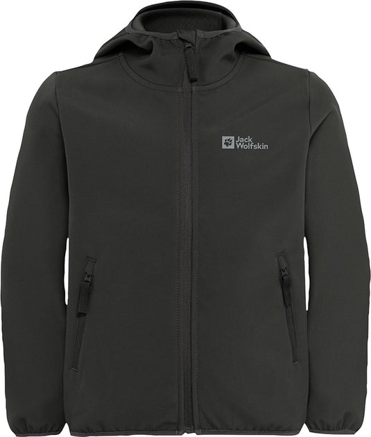 Jack wolfskin fourwinds jacket kids outdoorjas - granite black - 140