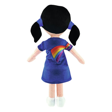 K3 marthe knuffelpop - 30 cm - regenboogjurkje