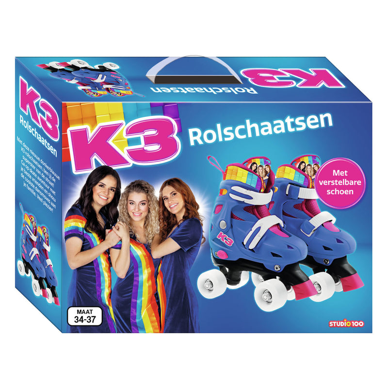 Load image into Gallery viewer, K3 rolschaatsen regenboog, maat 34-37
