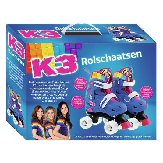K3 rolschaatsen regenboog, maat 34-37
