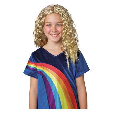 K3 verkleedaccessoire - pruik julia - met glitter extensions en speld
