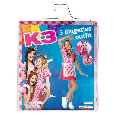 K3 verkleedkleding - verkleedjurk de 3 biggetjes - 3 5 jaar - maat 116