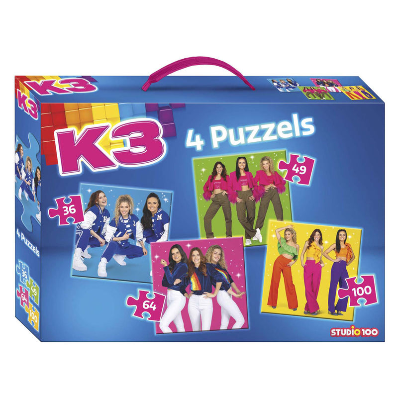 Load image into Gallery viewer, Studio 100 k3 4in1 puzzel - sterretjes
