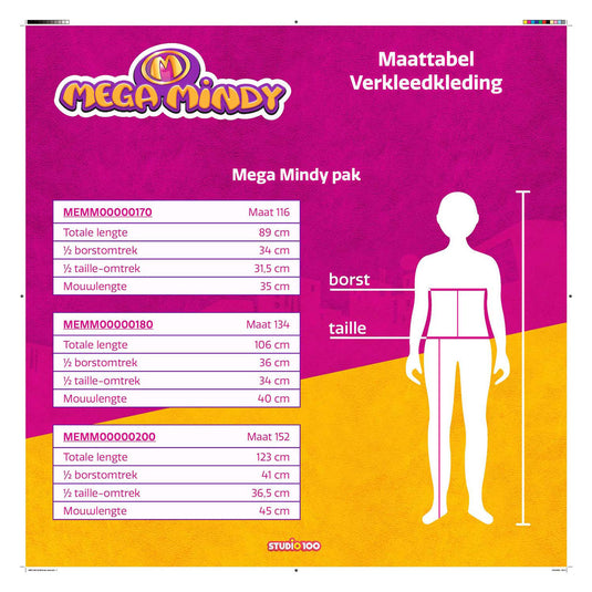 Mega mindy verkleedkleding - verkleedpak 6 t m 8 jaar - maat 128