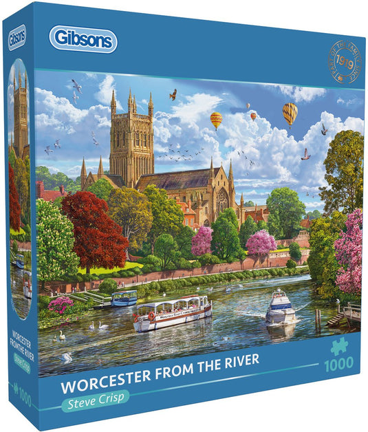 Gibsons - worcester vanaf de rivier ( worcester from the river ) - steve crisp - 1000 stukjes - 68×49cm - legpuzzel voor volwassenen