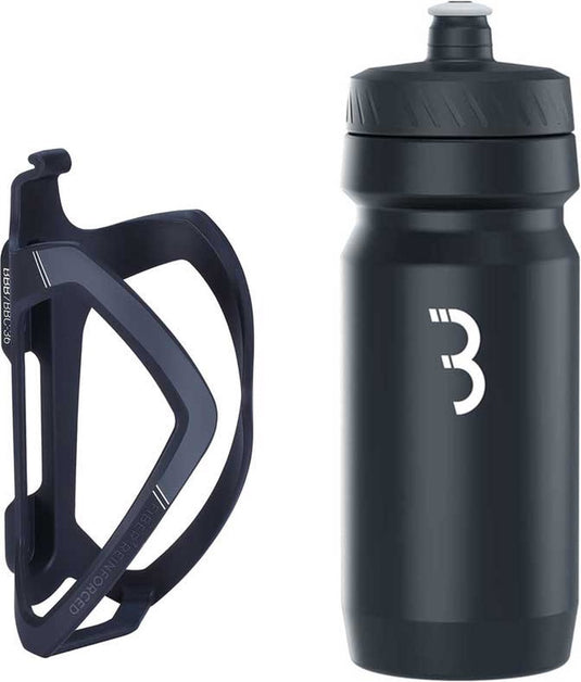Bbb cycling flexcage - lichtgewicht bidonhouder met bidon - 550ml - zwart wit - racefiets mountainbike - drinkbushouder fiets - bbc-36c
