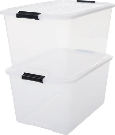 Iris topbox opbergbox - 45l - kunststof - transparant - set van 2