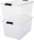 Iris topbox opbergbox - 45l - kunststof - transparant - set van 2