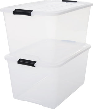 Iris topbox opbergbox - 45l - kunststof - transparant - set van 2