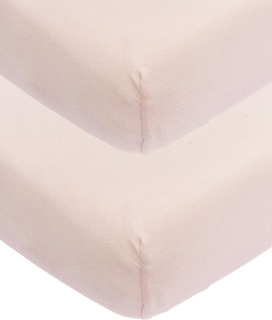 Meyco baby uni hoeslaken ledikant - 2-pack - soft pink - 60x120cm
