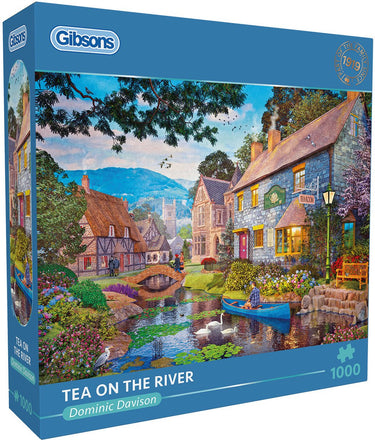 Gibsons - tea on the river (door dominic davison) - 1000 stukjes 68×49cm (b×h) - legpuzzel voor volwassenen
