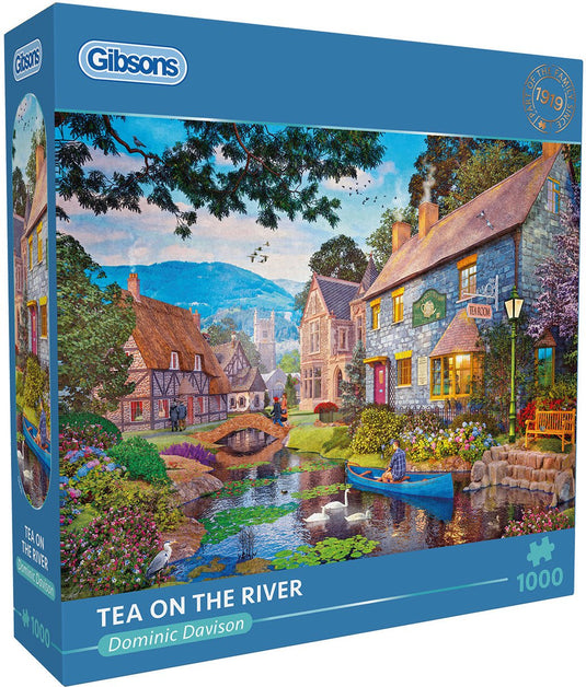 Gibsons - tea on the river (door dominic davison) - 1000 stukjes 68×49cm (b×h) - legpuzzel voor volwassenen