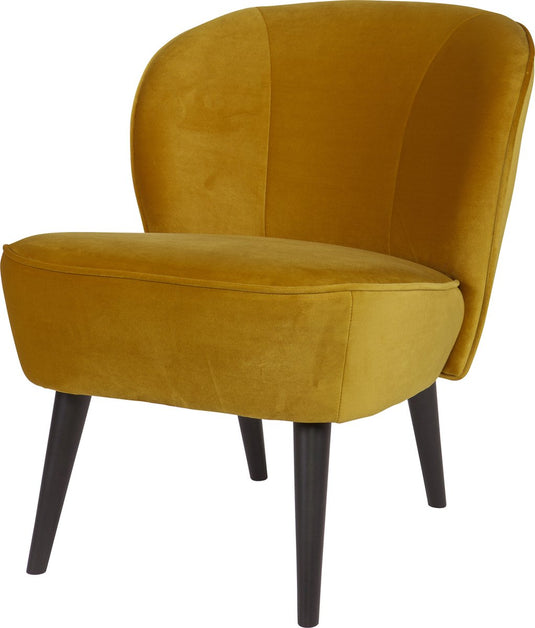 Woood sara fauteuil - velvet - oker - 59x71x70