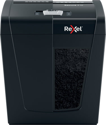 Rexel secure x10 stille papierversnipperaar - p4 snippers - tot 10 vel - 18l - zwart
