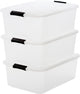 Iris topbox opbergbox -30l - kunststof - transparant - set van 3
