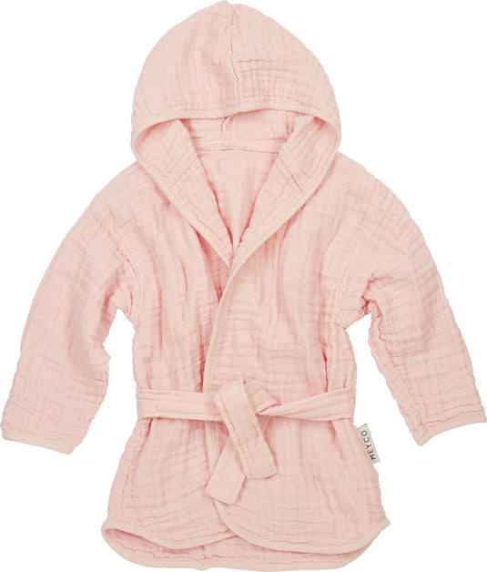 Meyco baby uni badjas - pre-washed hydrofiel - soft pink - 86 92