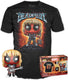 Funko pop! tee box marvel: deadpool (heavy metal) guitar metallic special edition exclusive - maat m