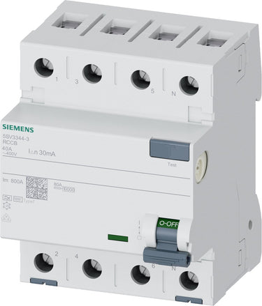 Siemens 5sv33443 5sv3344-3 aardlekschakelaar f 40 a 0.03 a 400 v