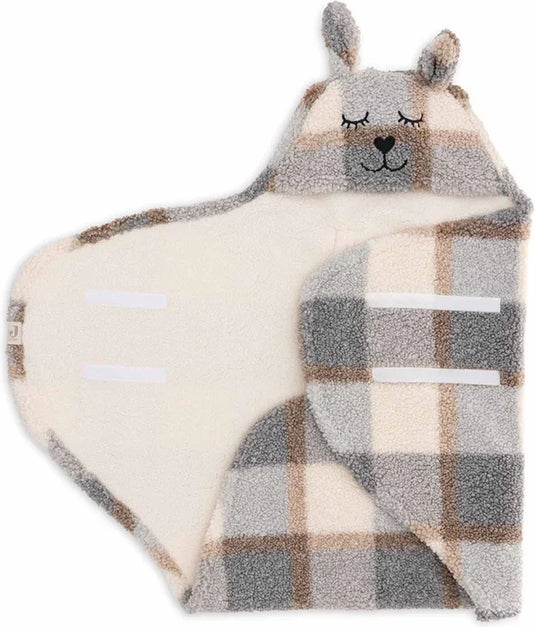 Jollein baby wikkeldeken - bunny - check boucle - 100x105cm