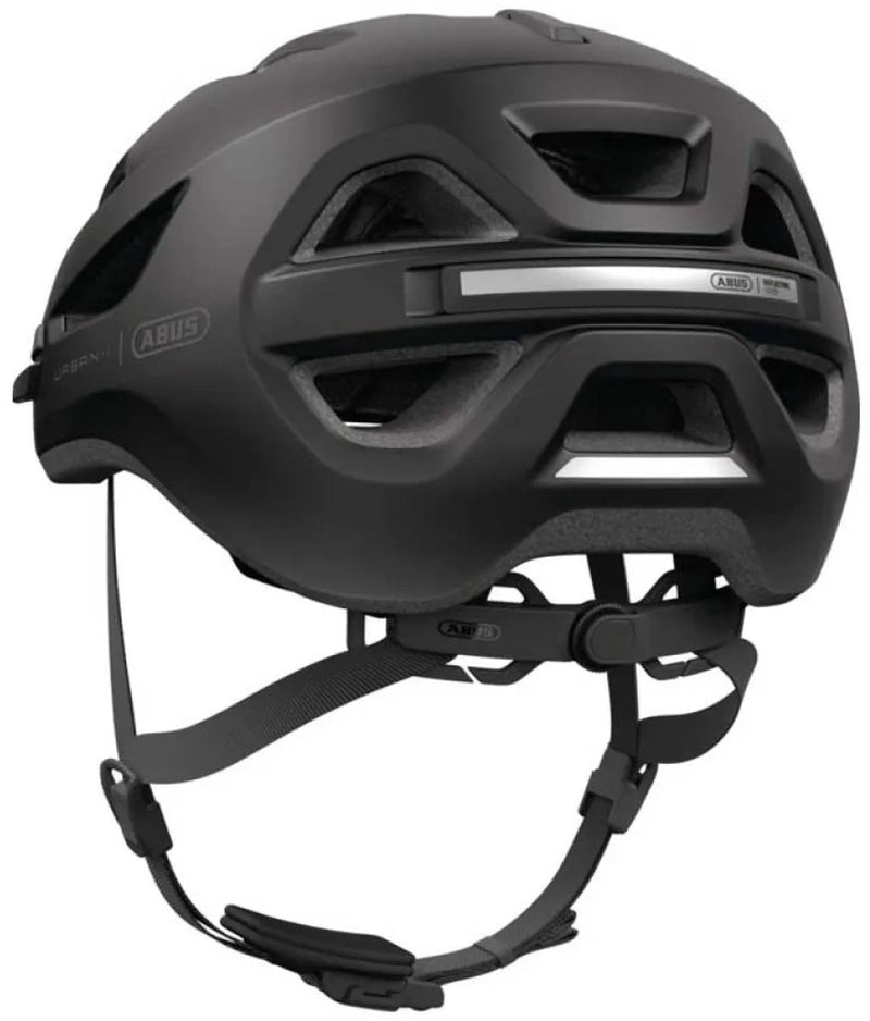 Load image into Gallery viewer, Abus fietshelm urban-i 4.0 lr velvet black l - 57-61 cm - zwart - geschikt voor gebruik op elektrische fietsen - stadsfietsen - 280 g
