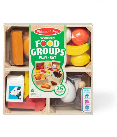 Melissa doug – houten voedselgroepen – 21-delig – met opbergkistjes