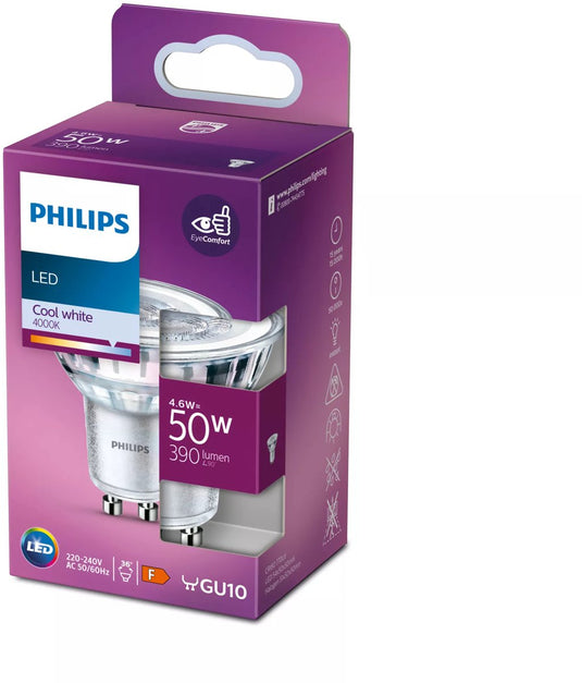 Philips led spot - 50 w - gu10 - koelwit licht