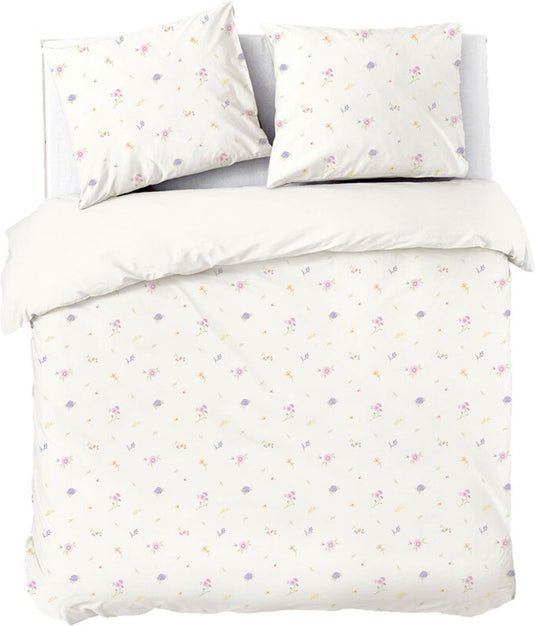 Dindi home dekbedovertrek forever spring - 200x220 - 100% katoen - wit