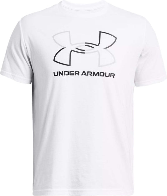 Under armour ua gl foundation update ss-wht heren sportshirt - wit - mod grijs - zwart
