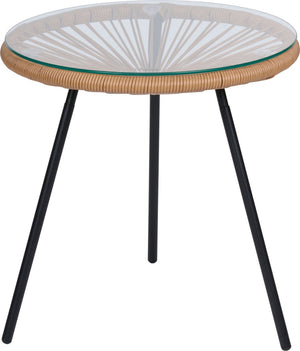 Arti casa bijzettafel acapulco - salontafel met glasblad en metaal - bijzettafeltje voor woonkamer - ø45 x 45 cm - modern design
