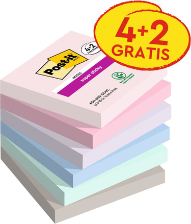 Post-it super sticky super sticky notes post-it 654-sssoul-p4+2 grijs