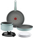 Tefal ingenio halo ecalyptus - pannenset - 9-delig - inclusief deksel - handgreep