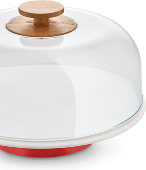 Alessi stolp mattina taartstolp glazen stolp kaasstolp afdekstolp - bg06 r - rood - ø 31 cm - door big-game