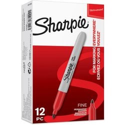 Permanentmarker sharpie fine point rood 12 stuks