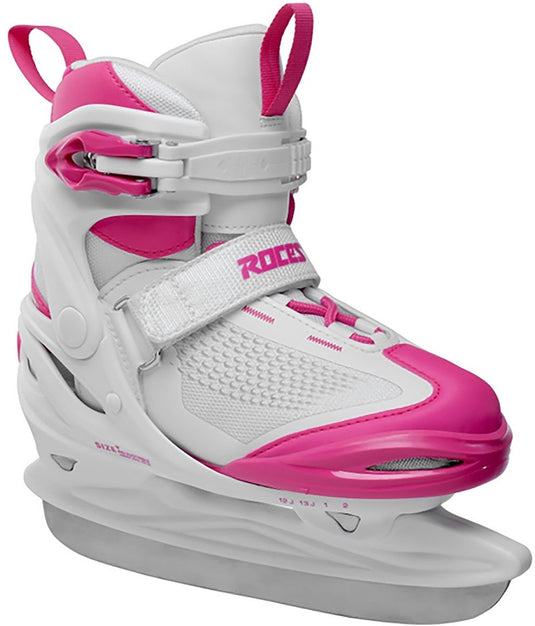 Roces – moody ice x girl – verstelbare schaatsen – schaatsen kinderen – wit roze – extra enkelsteun comfort fit – maat 30-35