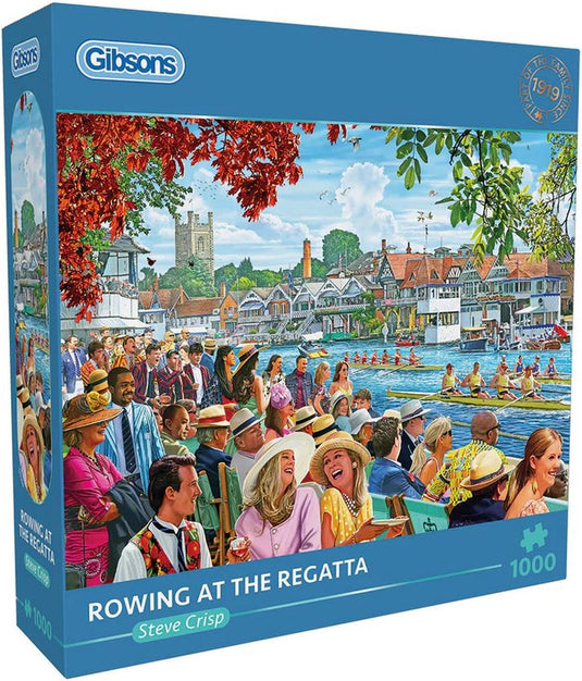 Gibsons - rowing at the regatta (door steve crisp) - 1000 stukjes 68×49cm (b×h) - legpuzzel voor volwassenen