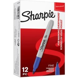 Permanentmarker sharpie fine point blauw 12 stuks