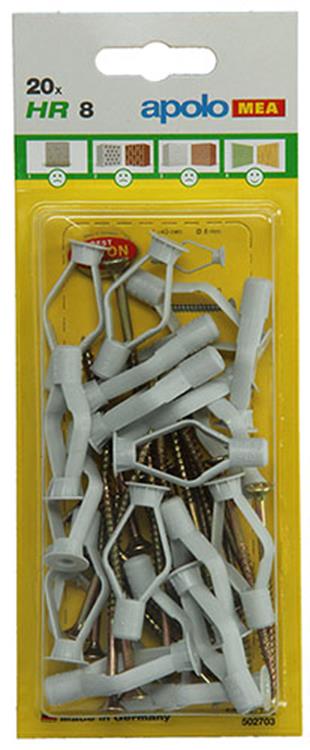 Celo 1015446 - 20 gipsplaatpluggen hr + sps 502703 8mm | 5 stuks