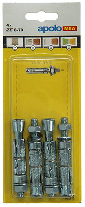 Celo 1003153 - 4 expansieankers ze 14mm + draadstang 502710 8x70mm | 5 stuks