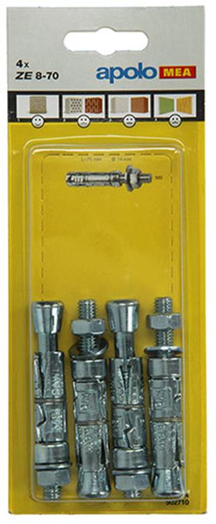 Load image into Gallery viewer, Celo 1003153 - 4 expansieankers ze 14mm + draadstang 502710 8x70mm | 5 stuks
